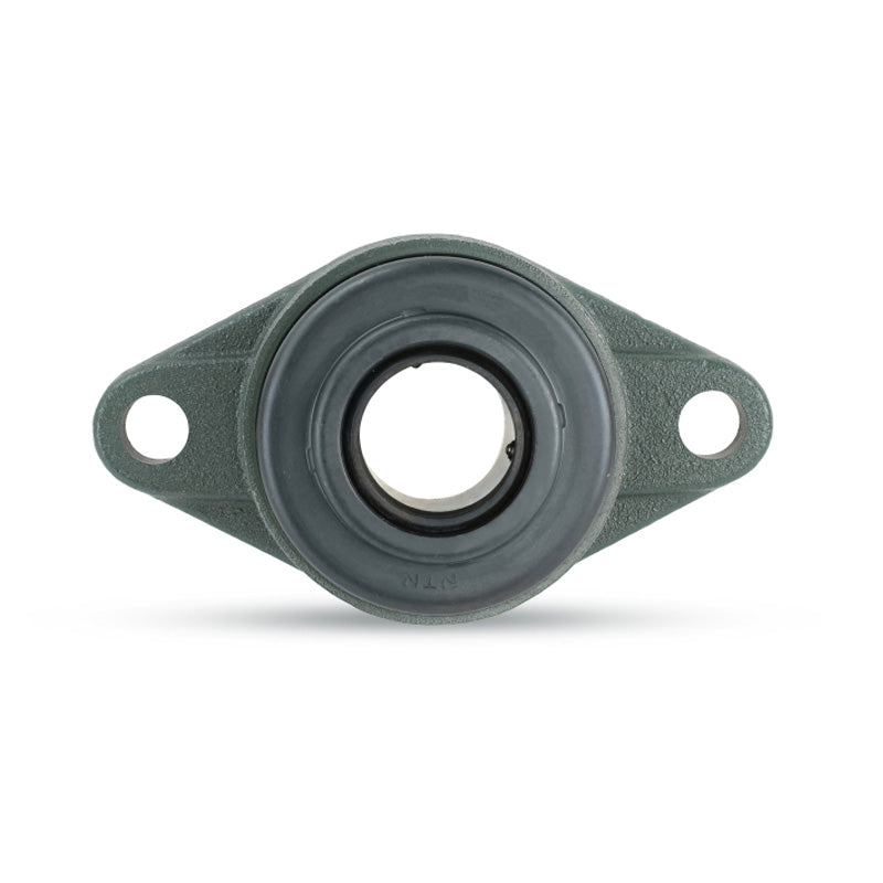 NTN C-UCFL315-213D1 Imperial Two Bolt Oval Cast Iron Flange Housing with 2-13/16 inch Bore Insert with Cast Iron Cover - Open Version - Allow 2-3 Days