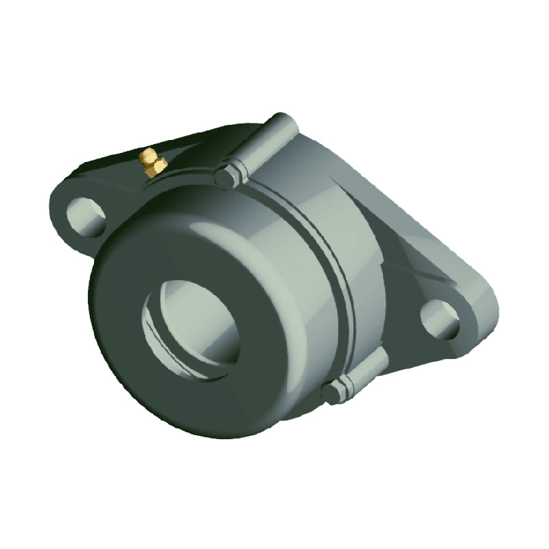 NTN C-UCFLX09D1 Metric Two Bolt Oval Cast Iron Flange Housing with 45mm Bore Insert with Cast Iron Cover - Open Version - Allow 2-3 Days