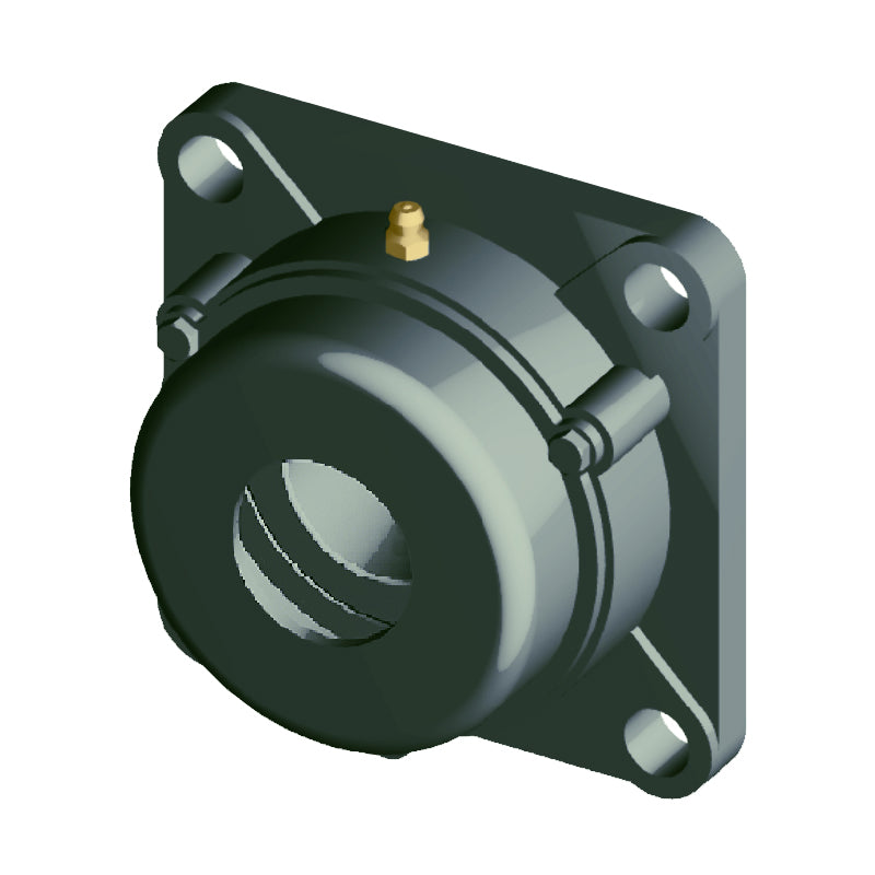 NTN C-UCFX15-300D1 Imperial Four Bolt Square Cast Iron Flange Housing with 3 inch Bore Insert with Cast Iron Cover - Open Version - Allow 2-3 Days