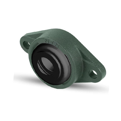 NTN S-UKFC206SD1/HS2306 Imperial Four Bolt Cast Iron Round Flanged Housing with Steel Plate Cover - Open Version - Insert and Adaptor Sleeve Fits 7/8 inch Shaft - Allow 2-3 Days
