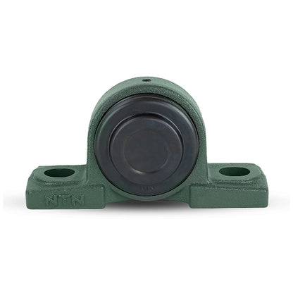 NTN M-SM-UCP212-204D1 Imperial Cast Iron Two Bolt Pillow / Plummer Block Housing with 2-1/4 inch Bore Insert with Steel Plate Cover - Closed Version - Allow 2-3 Days