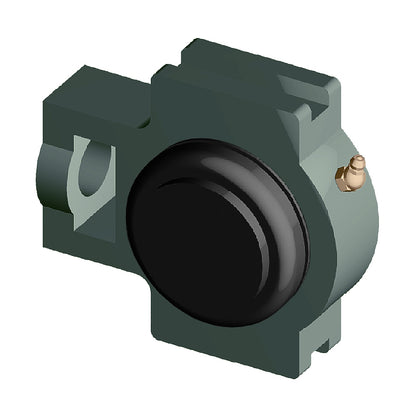 NTN SM-UKT211AD1/HA2311 Imperial Cast Iron Take Up Unit with Steel Plate Cover - Closed Version - Insert and Adaptor Sleeve Fits 1-15/16 inch Shaft - Allow 2-3 Days