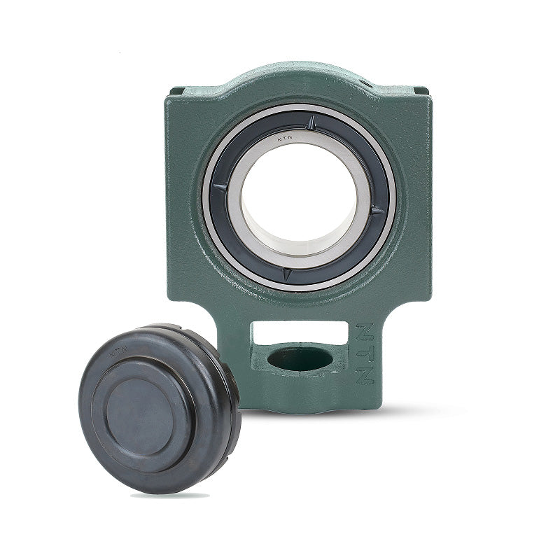 NTN SM-UKT209SD1/HS2309X Imperial Cast Iron Take Up Unit with Steel Plate Cover - Closed Version - Insert and Adaptor Sleeve Fits 1-5/8 inch Shaft - Allow 2-3 Days