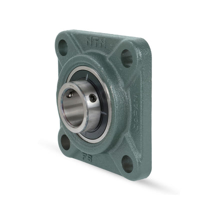 NTN UCFS317D1 Metric Four Bolt Square Cast Iron Flange Housing with 85mm Bore Insert - Allow 2-3 Days