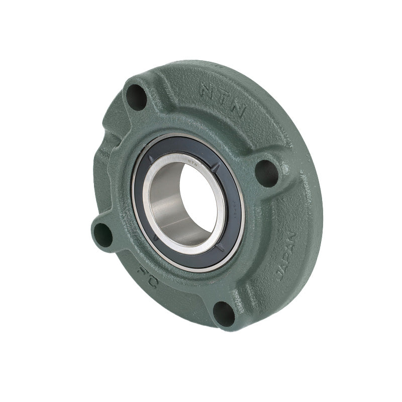 NTN UKFCX17D1/HE2317X Imperial Four Bolt Cast Iron Round Flanged Housing Insert and Adaptor Sleeve Fits 3 inch Shaft - Allow 2-3 Days