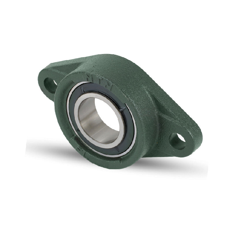 NTN UKFL312D1/HS2312 Imperial Two Bolt Cast Iron Oval Housing Insert and Adaptor Sleeve Fits 2-1/8 inch Shaft - Allow 2-3 Days