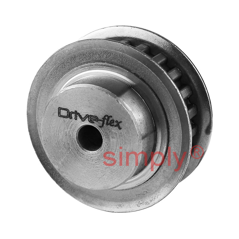 P22-XL-037F - 1/5 inch Pitch 22 Tooth Flanged Pilot Bore Aluminium Timing Pulley for 3/8 inch Wide Belt