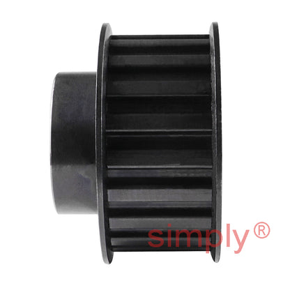 P45-L-100F - 3/8 inch Pitch 45 Tooth Flanged Pilot Bored Steel Timing Pulley for 1 inch Wide Belts