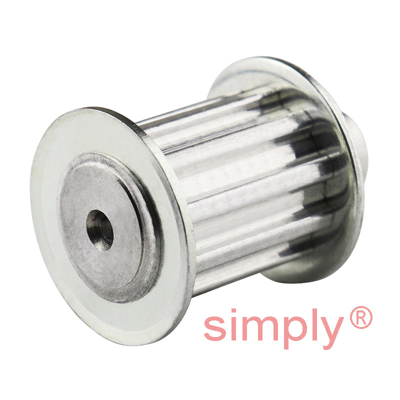 Aluminium Centre Drilled T5 Timing Pulley with Flanges 5mm Pitch 12 Tooth for 25mm Wide Belts