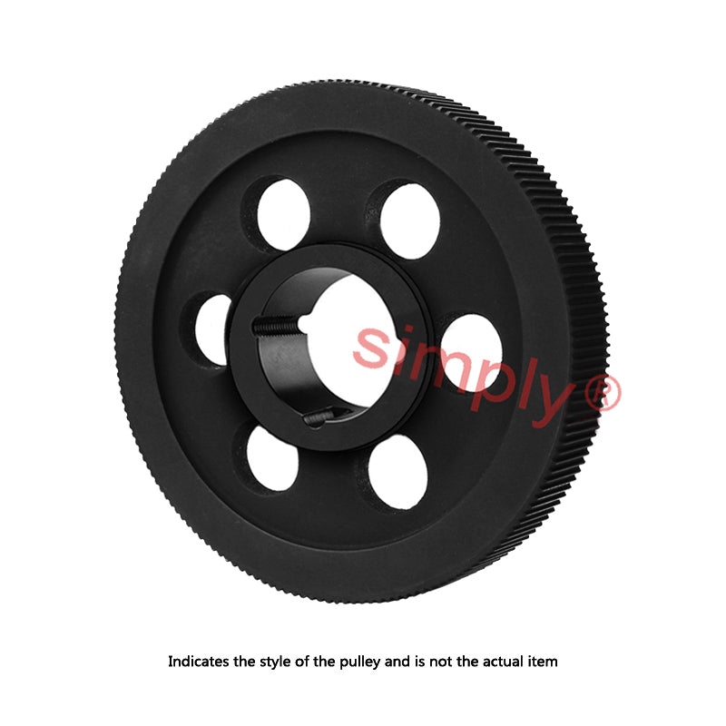 PC8M-192S-62 - 8mm Pitch 192 Tooth Polychain and Synchrochain Cast Iron Taper Bore Timing Belt Pulley for 62mm Wide Belts