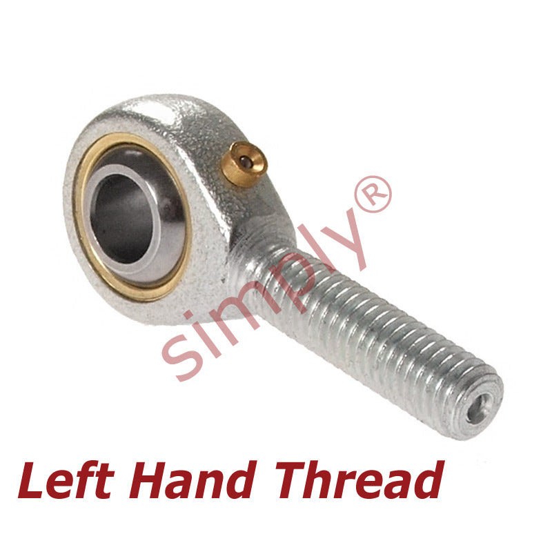 Budget POS10/F1L Left Hand Steel / Bronze Lined Plain Male Rod End 10mm Bore M10x1.25 Thread