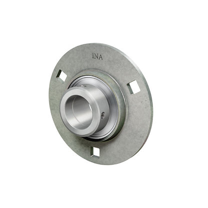 INA RA15XL Three Bolt Sheet Steel Round Housing with Eccentric Collar Insert 15mm Bore