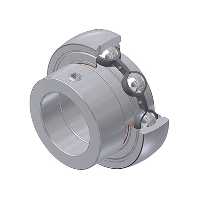 SNR SES204-12 Imperial Stainless Flatback Spherical Outer Food Safe Bearing Insert 3/4 inch Bore 47mm Outside Diameter with Eccentric Collar - Allow 2-3 Days