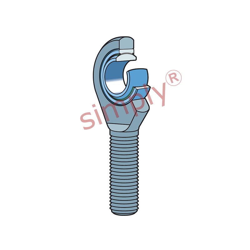 SKF SAA40TXE2LS Right Hand Steel / PTFE Fabric Lined Plain Male Rod End M39x3 Thread