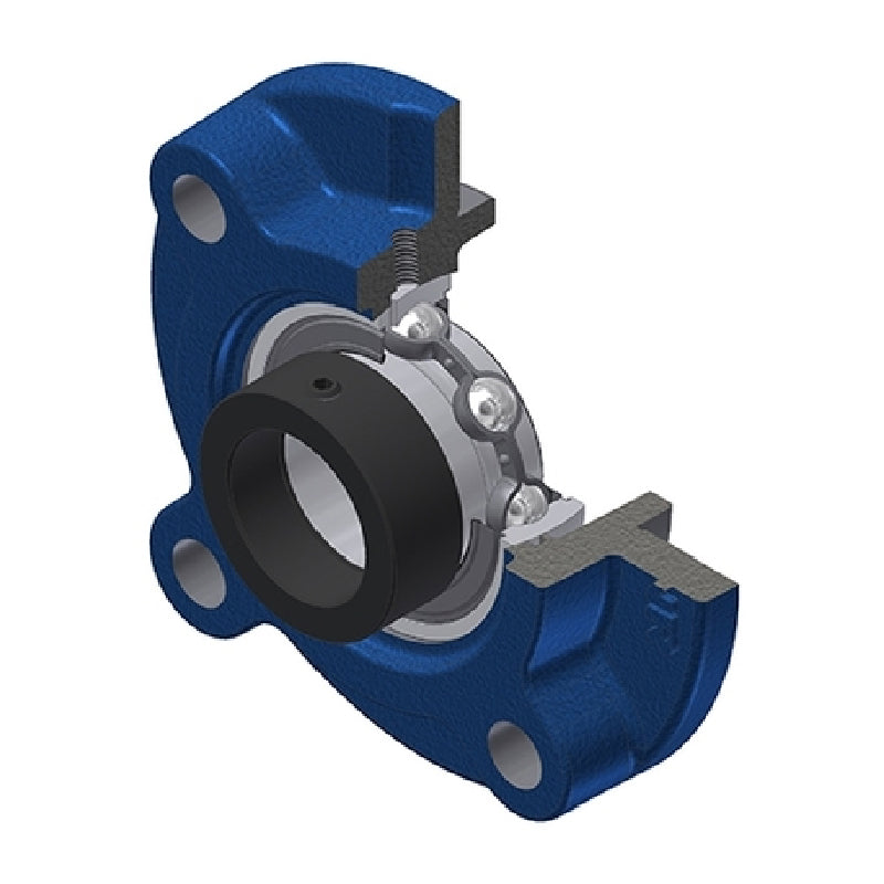 SNR ESFC208 Metric Four Bolt Cast Iron Round Flanged Housing with 40mm Eccentric Collar Insert - Allow 2-3 Days