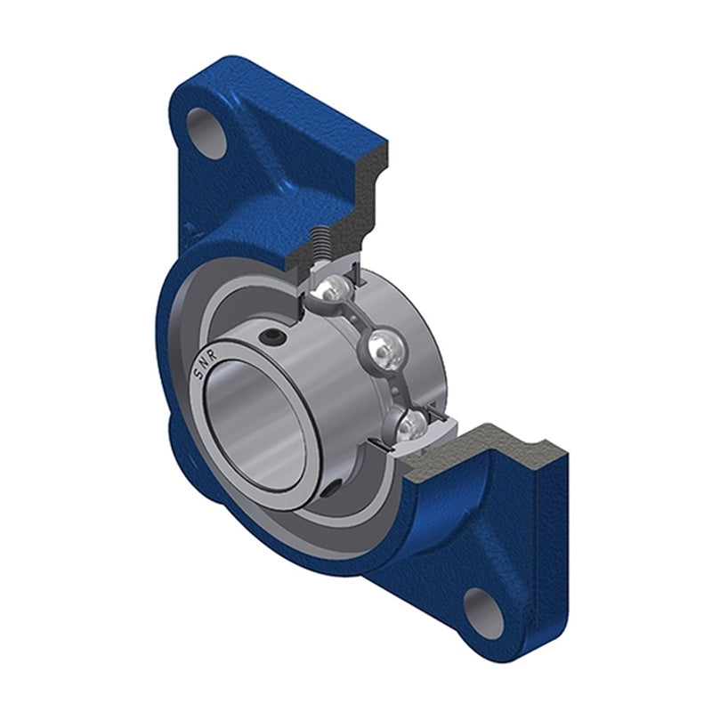 SNR UCF210N Metric Four Bolt Square Cast Iron Flange Housing with 50mm Bore Insert - Allow 2-3 Days