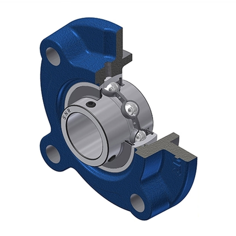 SNR UCFC205 Metric Four Bolt Cast Iron Round Flanged Housing with 25mm Insert - Allow 2-3 Days