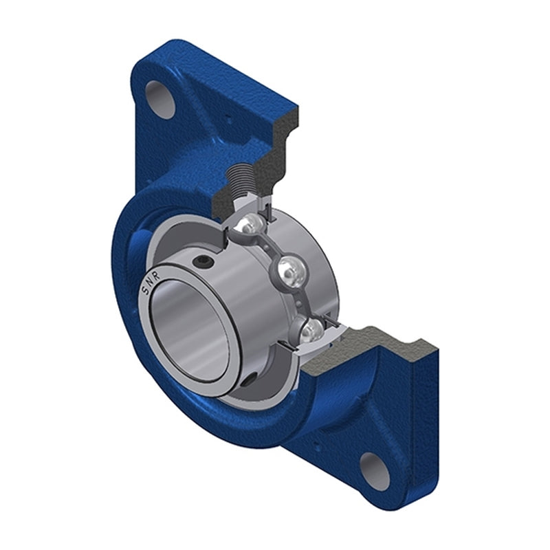 SNR UCFE205-16 Imperial Four Bolt Square Cast Iron Flange Housing with 1 inch Bore Insert - Allow 2-3 Days