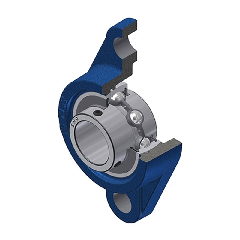 SNR UCFL214 Metric Two Bolt Oval Cast Iron Flange Housing with 70mm Bore Insert - Allow 2-3 Days