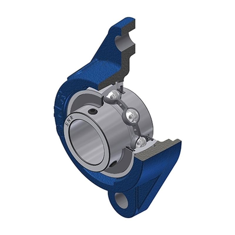 SNR UCFLE209 Metric Two Bolt Oval Cast Iron Flange Housing with 45mm Bore Insert - Allow 2-3 Days