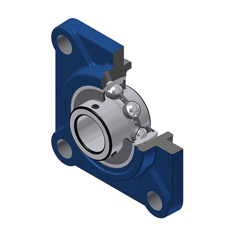 SNR UCFS310 Metric Four Bolt Square Cast Iron Flange Housing with 50mm Bore Insert - Allow 2-3 Days