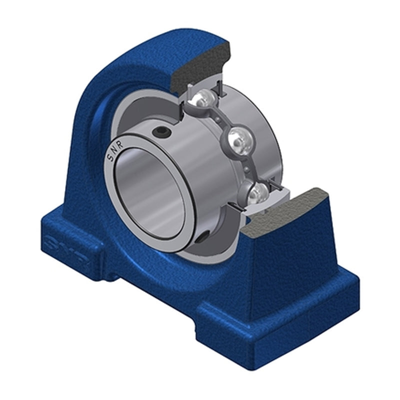SNR UCPA202 Threaded Base Small Footprint Metric Pillow / Plummer Block Housing Supplied with 15mm Bore Insert - Allow 2-3 Days