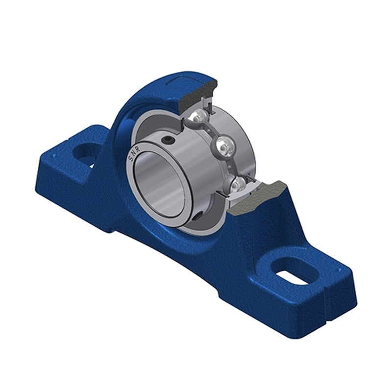 SNR UCPE214 Metric Cast Iron Two Bolt Pillow / Plummer Block Housing with 70mm Bore Insert - Allow 2-3 Days