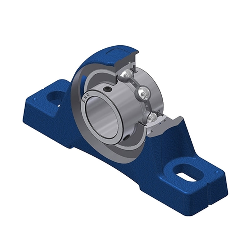 SNR UCPE210N Metric Cast Iron Two Bolt Pillow / Plummer Block Housing with 50mm Bore Insert - Allow 2-3 Days