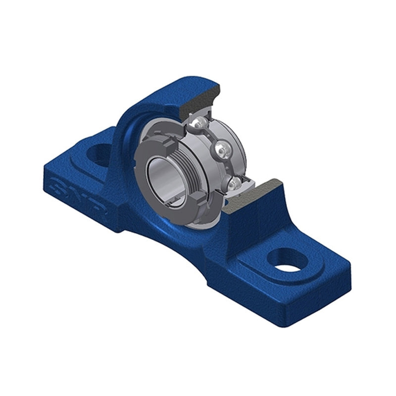 SNR UKP212H Metric Cast Iron Two Bolt Pillow / Plummer Block Housing Insert and Adaptor Sleeve Fits 55mm Shaft - Allow 2-3 Days