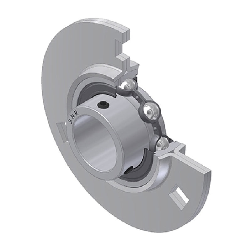 SNR USPF205 Round 3 Bolt Pressed Steel Bearing Housing with 25mm Insert