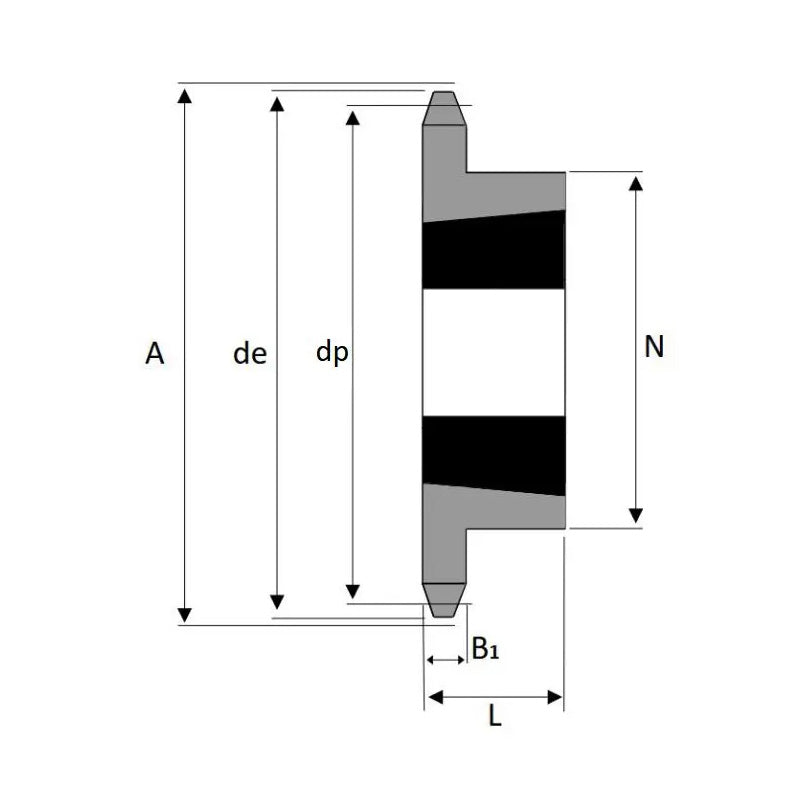 57 Tooth 12B Simplex Sprocket Tapered Locking Bush Type for 3/4 inch Pitch Chain (Bush not Incl.)