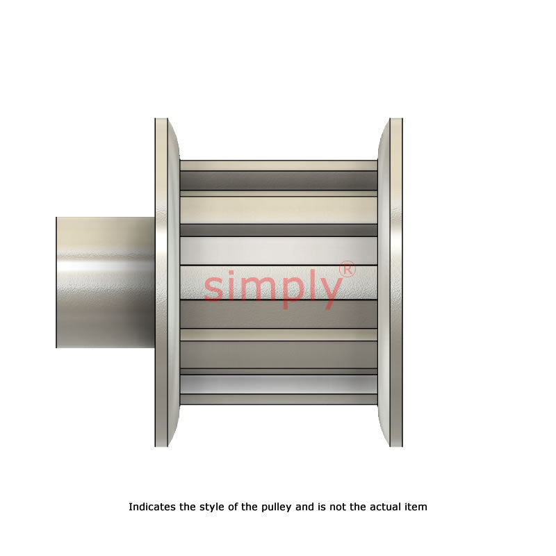 Aluminium Centre Drilled T5 Timing Pulley with Flanges 5mm Pitch 10 Tooth for 25mm Wide Belts