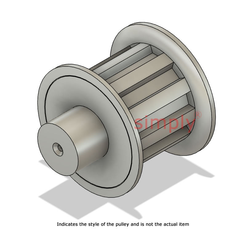 Aluminium Centre Drilled T5 Timing Pulley with Flanges 5mm Pitch 10 Tooth for 16mm Wide Belts
