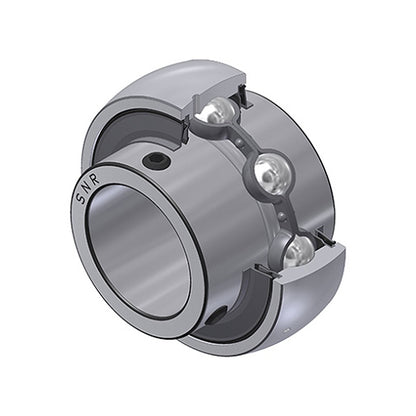 SNR UC207G2L3 Metric Full Width Spherical Outer Bearing Insert 35mm Bore 72mm Outside Diameter with Grub Screws and Triple Lip Seals