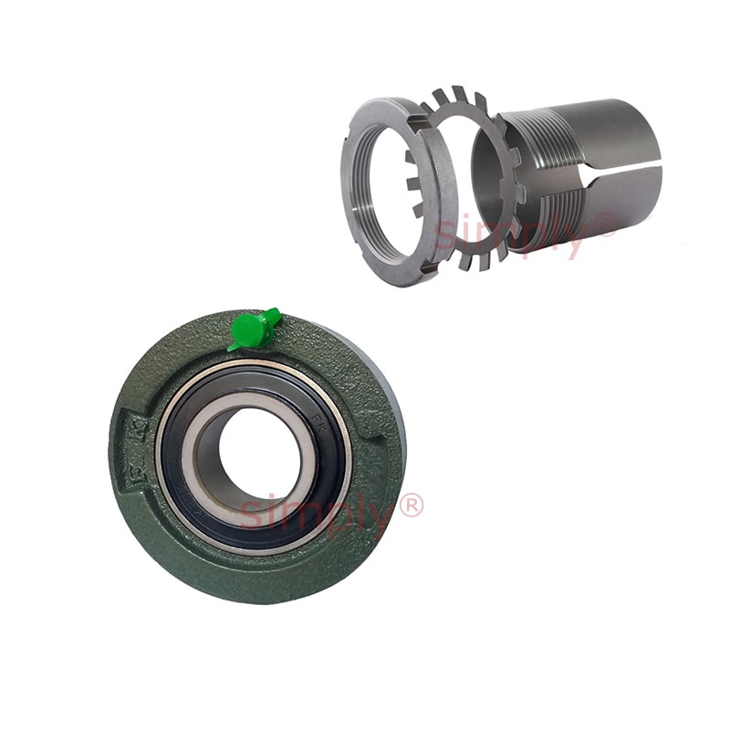 UKC212/HS2312 Imperial Cast Iron Medium Duty Cartridge Unit with Adaptor Sleeve Mounted and 2-3/8 inch Bore Insert 5.1181 inch Outside Dia