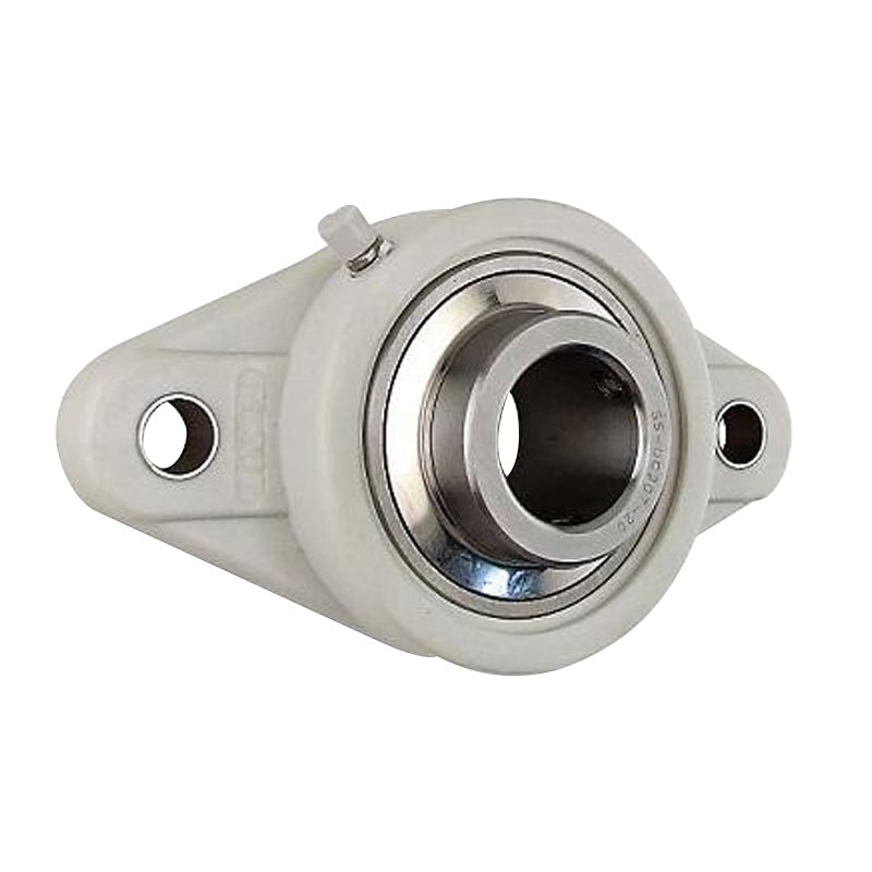 SSUCFL211 Metric Two Bolt Oval Stainless Steel Flange Housing with 55mm Bore Stainless Insert