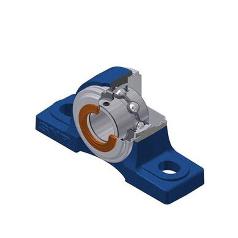 SNR UCP205CC Metric Cast Iron Two Bolt Pillow / Plummer Block Housing 25mm Bore Insert with Steel Plate Cover - Closed Version - Allow 2-3 Days