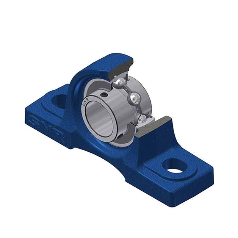 SNR UCP204 Metric Cast Iron Two Bolt Pillow / Plummer Block Housing with 20mm Bore Insert