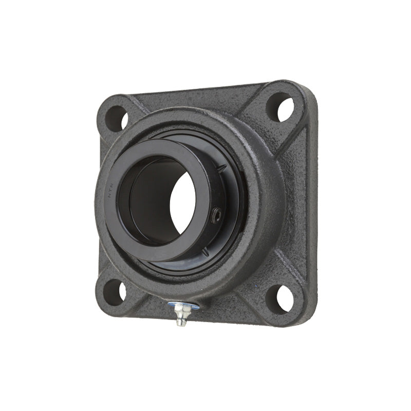NTN UELF214D1W3 Metric Four Bolt Square Cast Iron Flange Housing with 70mm Bore Eccentric Collar Insert - Allow 2-3 Days