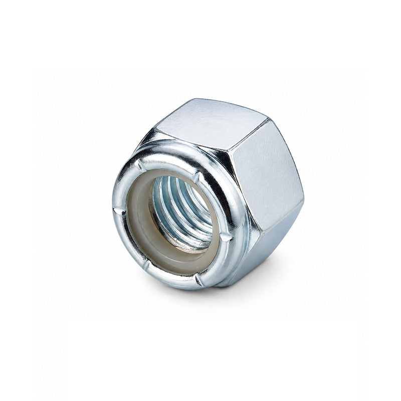 Unifix M10x17 - Class 6 Steel Insert Nut DIN 985 with 1mm Pitch and Bright Zinc Plated Finish
