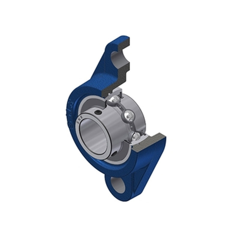 SNR USFL203 Metric Two Bolt Oval Cast Iron Flange Housing with 17mm Bore Insert - Allow 2-3 Days