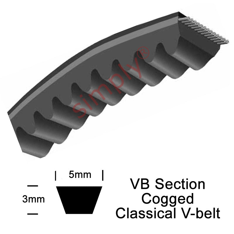 Optibelt VB-5x280-Li Cogged Classical 5mm Wide 3mm Deep V-Belt