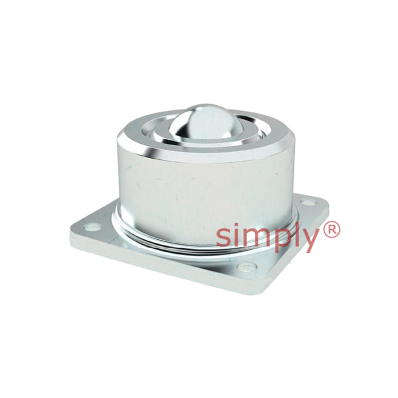 High-Performance High Capacity 4 Bolt Base Mounted Square Surface Ball Transfer Unit with 50.8mm Steel Ball - Load Capacity 2000kg - Allow 2-3 Days