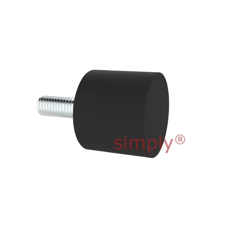 High-Performance Male Rubber Cylindrical Bump Stop 30x20mm M8 Thread